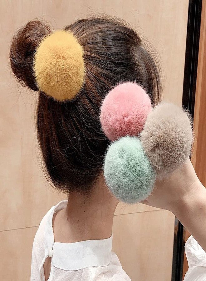 ECYC Pom Hair Ties, 2 Pcs Cute Pompom Hair Bands Fluffy Ponytail Holders for Women Girls, Red - Image 4